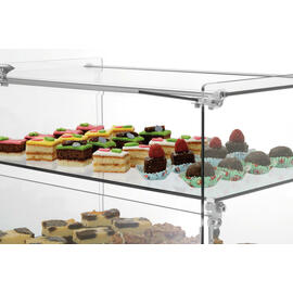 buffet showcase 5400 2E-K silver coloured | 2 shelves | straight product photo  S