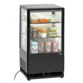 refrigerated mini vitrine 58L-SW black 58 ltr 230 volts | 2 shelves product photo  S