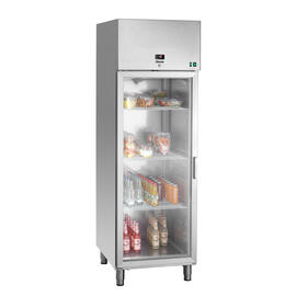 glass doored refrigerator 700 GN210 stainless steel | convection cooling H 2060 mm product photo