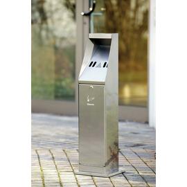 stand ashtray stainless steel silver coloured with front flap  H 870 mm product photo  S