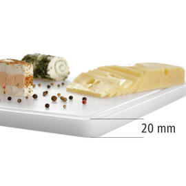 cutting board PRO 53x32 W-R white with juice rim HACCP-compliant product photo  S