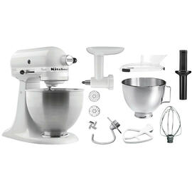 kitchen machine KitchenAid 5K45SSEWH white with accessories product photo