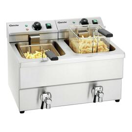 electric deep fryer IMBISS II | 2 basins 2 baskets 16 ltr | 230 volts 6.5 kW (2 x 230 volts) product photo