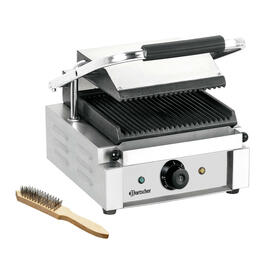 contact grill | 230 volts | enamelled cast iron • grooved • grooved product photo
