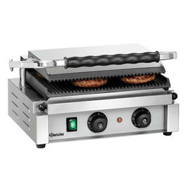 contact grill 1R | 230 volts | enamelled cast iron • grooved • grooved product photo  S
