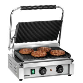 contact grill 1R | 230 volts | enamelled cast iron • grooved • grooved product photo
