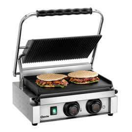 contact grill Panini-MDI 1GR | enamelled cast iron • smooth • grooved product photo
