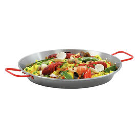 paella pan STP340  • steel  Ø 340 mm | 340 mm  x 450 mm  H 45 mm | red lacquered handles product photo