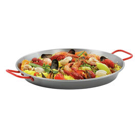 paella pan STP380  • steel  Ø 380 mm | 485 mm  x 385 mm  H 45 mm | red lacquered handles product photo