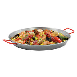 paella pan STP420  • steel  Ø 420 mm | 530 mm  x 430 mm  H 48 mm | red lacquered handles product photo