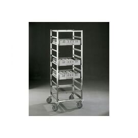 rack trolley KTW 1/10 4 swivel castors 2 braked castors 638 mm  x 630 mm  H 1750 mm product photo