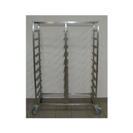 rack trolley KTW 2/20 4 swivel castors 2 braked castors 1181 mm  x 635 mm  H 1750 mm product photo