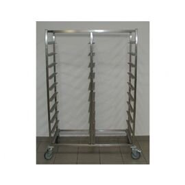 rack trolley KTW 2/20 4 swivel castors 2 braked castors 1181 mm  x 635 mm  H 1750 mm product photo