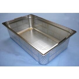 GN container GN 1/1  x 150 mm BGN1/1-150 P perforated stainless steel 0.8 mm | drop handles product photo