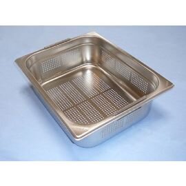 GN container GN 1/2  x 100 mm BGN1/2-100 P perforated stainless steel 0.8 mm | drop handles product photo