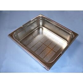 GN container GN 2/3  x 100 mm BGN2/3-100 P perforated stainless steel 0.8 mm | drop handles product photo