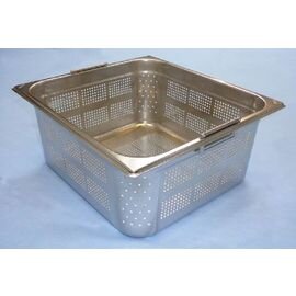 GN container GN 2/3  x 150 mm BGN2/3-150 perforated stainless steel 0.8 mm | drop handles product photo