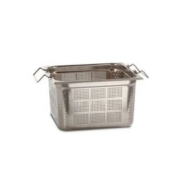 GN container GN 2/3  x 65 mm BGN2/3-65 P perforated stainless steel 0.8 mm | stackable folding handles product photo