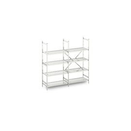 standing rack NORM 25 stainless steel 800 mm 600 mm  H 1800 mm 4 grid shelf (shelves) shelf load 150 kg bay load 600 kg product photo