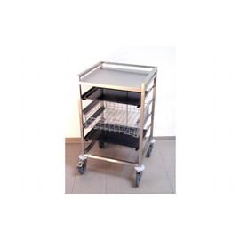 rack trolley KTW 1/5 4 swivel castors 2 braked castors 788 mm  x 635 mm  H 1060 mm product photo