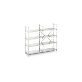 standing rack NORM 20 aluminium 600 mm 600 mm  H 1800 mm 4 closed shelf board(s) shelf load 100 kg bay load 600 kg product photo
