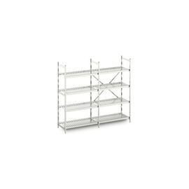 standing rack NORM 20 aluminium 600 mm 500 mm  H 1800 mm 4 grid shelf (shelves) shelf load 200 kg bay load 1200 kg product photo