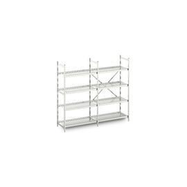 standing rack NORM 20 aluminium 1675 mm 400 mm  H 1800 mm 4 grid shelf (shelves) shelf load 200 kg bay load 1200 kg product photo