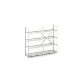 standing rack NORM 20 aluminium 600 mm 600 mm  H 1800 mm 4 grid shelf (shelves) shelf load 160 kg bay load 1200 kg product photo