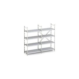 standing rack NORM 12 plastic aluminium 600 mm 600 mm  H 1800 mm 4 closed shelf board(s) shelf load 150 kg bay load 600 kg product photo