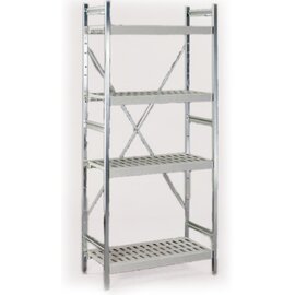 standing rack NORM 28 plastic steel 2750 mm 600 mm  H 1800 mm 4 grid shelf (shelves) shelf load 150 kg bay load 600 kg product photo
