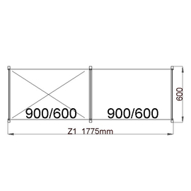 standing rack NORM 12 | 1775 mm 600 mm H 1800 mm | 4 plastic grid shelf (shelves) product photo