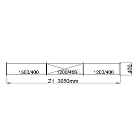 standing rack NORM 12 | 3650 mm 400 mm H 1800 mm | 4 plastic grid shelf (shelves) product photo