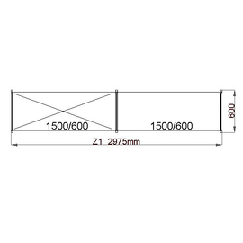 standing rack NORM 12 | 2975 mm 600 mm H 1800 mm | 4 plastic grid shelf (shelves) product photo