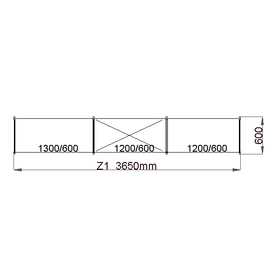 standing rack NORM 12 | 3650 mm 600 mm H 1800 mm | 4 plastic grid shelf (shelves) product photo