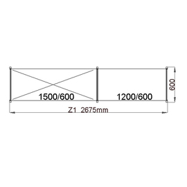 standing rack NORM 20 with 4 closed shelf board(s) L 2675 mm x 600 mm H 1200 mm product photo  S