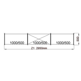 standing rack NORM 5 stainless steel 2950 mm 500 mm  H 1800 mm metal sheet grid shelf (shelves) bay load 600 kg product photo  S