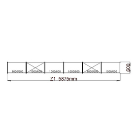 standing rack NORM 5 | 5875 mm 600 mm H 1800 mm | 4 closed shelf board(s) shelf load 150 kg bay load 600 kg product photo  S