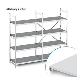 standing rack NORM 12 L-shape 600 mm H 2000 mm | 4 closed shelf board(s) product photo