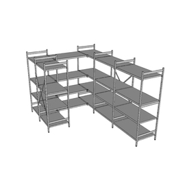 standing shelf NORM 25 stainless steel U-shaped | depth 600 mm H 1800 mm product photo