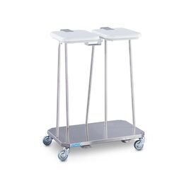 laundry and waste trolley double stainless steel with pedal  L 680 mm  W 496 mm  H 913 mm product photo