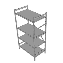 standing rack NORM 5 stainless steel 1000 mm 600 mm  H 1800 mm 4 closed shelf board(s) shelf load 150 kg bay load 1200 kg product photo
