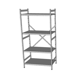 standing shelf NORM 5 L 1000 mm T 600 mm H 2000 mm | 4 closed shelf board(s) product photo