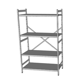 standing shelf NORM 5 L 1200 mm T 600 mm H 2000 mm | 4 closed shelf board(s) product photo