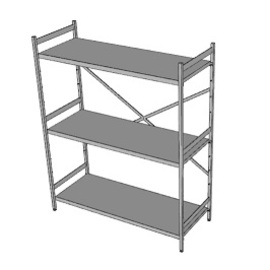 standing rack NORM 5 | 1500 mm 600 mm H 1800 mm | 3 closed shelf board(s) shelf load 150 kg bay load 600 kg product photo