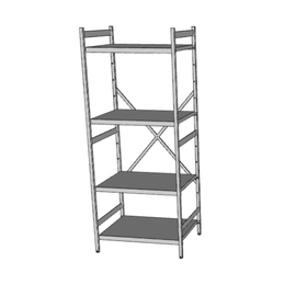 standing shelf NORM 5 L 800 mm T 600 mm H 2000 mm | 4 closed shelf board(s) product photo