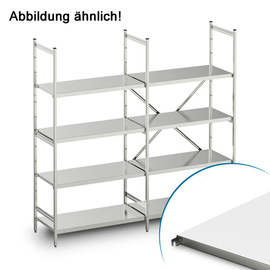 standing rack NORM 5 stainless steel 2375 mm 400 mm  H 1800 mm 4 closed shelf board(s) shelf load 150 kg bay load 600 kg product photo