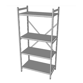 standing rack NORM 20 aluminium | 4 closed shelf board(s) | 1000 mm 500 mm H 1800 mm product photo