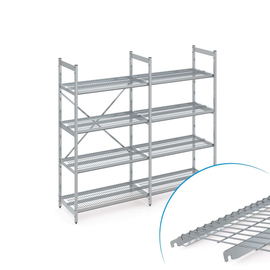 standing shelf NORM 35 | stainless steel wire grid shelf (shelves) L 2000 mm T 510 mm H 2000 mm product photo