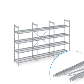 standing shelf NORM 35 | stainless steel wire grid shelf (shelves) L 4600 mm T 610 mm H 2000 mm product photo