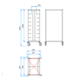 tray clearing trolley 1/14 DT TAWALU  | 350 x 480 mm  H 1635 mm product photo  S